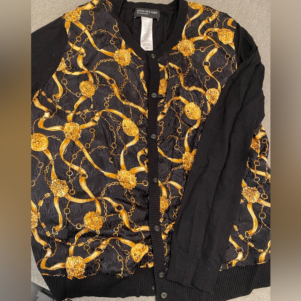 Gold Rope Cardigan Sweater
